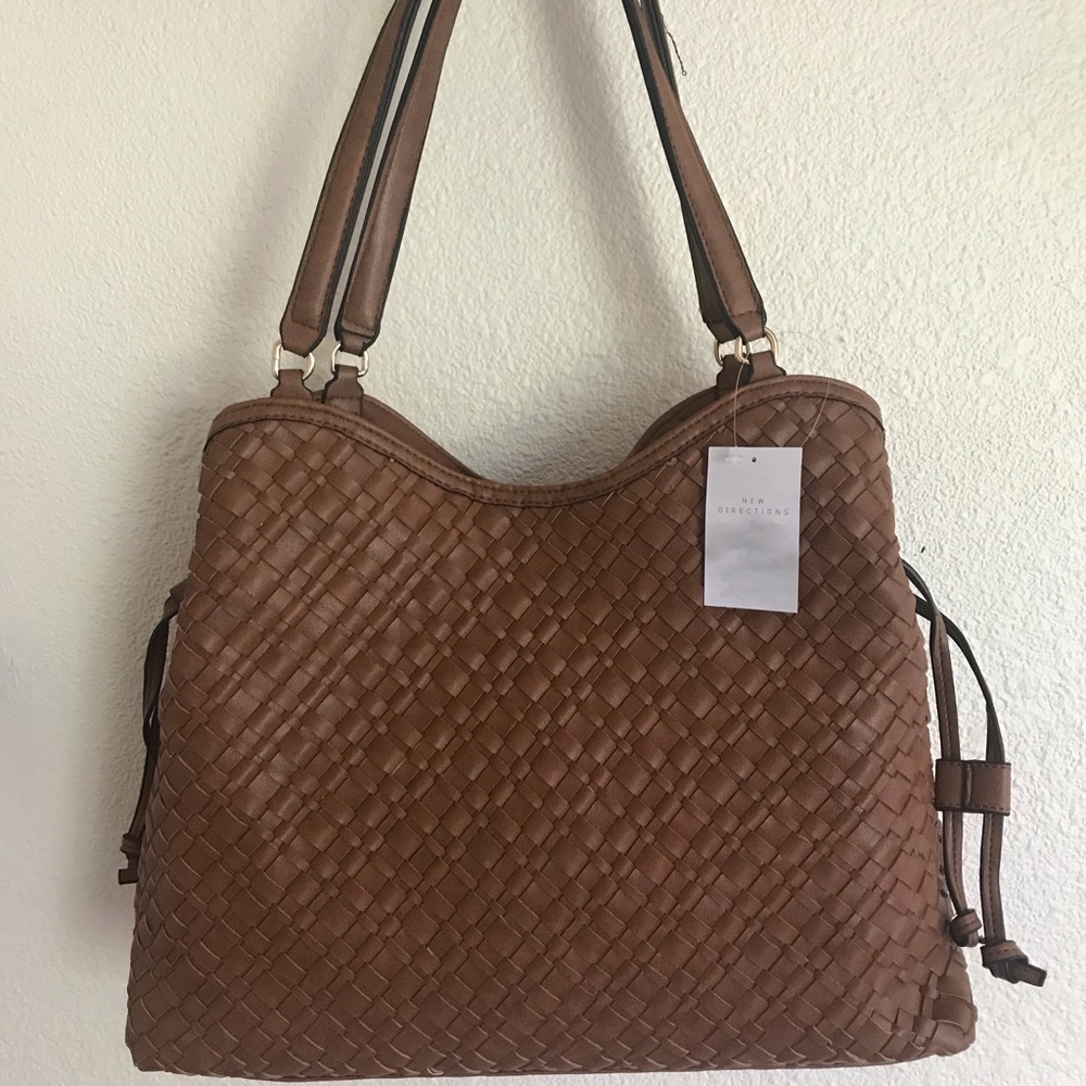 New Directions Woven Wide Hobo Bag